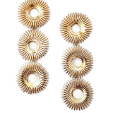 Cercei inox placaj aur 18K, 3 x floarea soarelui 16.2 g