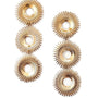 Cercei inox placaj aur 18K, 3 x floarea soarelui 16.2 g