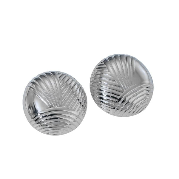 Cercei inox rotunzi Butoni cu linii