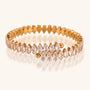 Bratara tenis reglabila 5-7 cm diam , CZ alb, placaj aur 18K