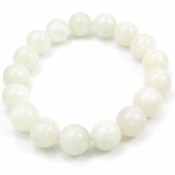 Bratara cu margele piatra lunii 13 mm, lungime 18-20 cm - Podoabele Mele