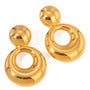 Cercei inox eleganti 2 cercuri 18,6 g placaj aur 18K