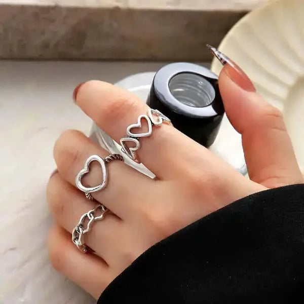 Inel inox cu inimi 2.1 g, marime 55