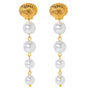 Cercei inox placaj aur 18K scoica cu 4 perle 7,1 g