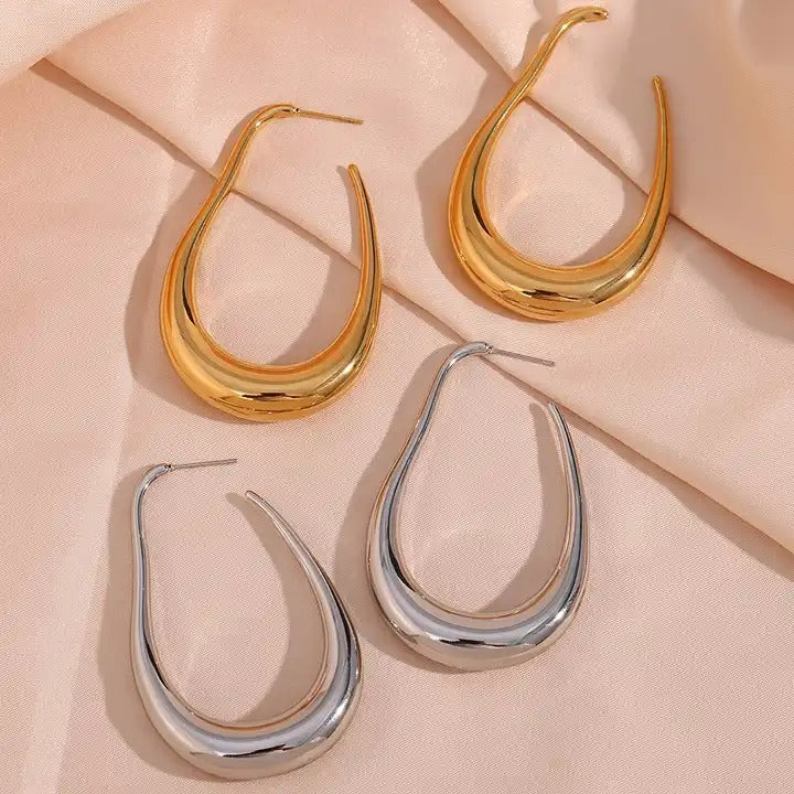 Cercei inox statement oval 13,6 g