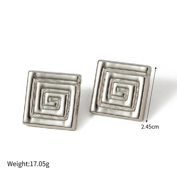 Cercei inox patrati 13 g