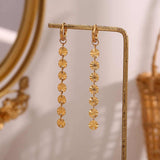 Cercei inox lungi 7 fulgi placaj aur 18K, 3 g