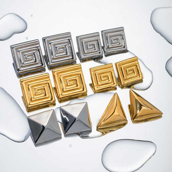 Cercei inox patrati 13 g
