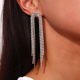 Cercei inox lungi 3 lanturi CZ 12,2 g, placaj aur 18K