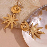 Cercei inox Canabis, placaj aur 18K, 25 g