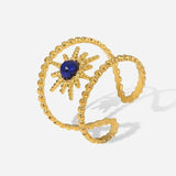 Inel inox cu lapis lazuli Soare 2 straturi 1,8 g /58