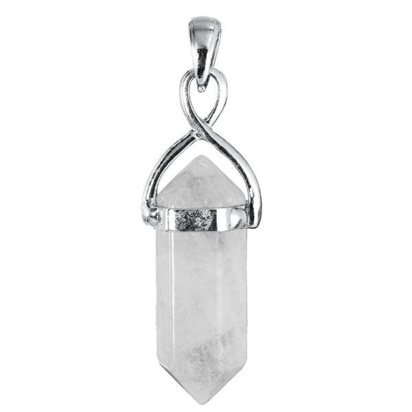 Pandantiv cu cristal incolor de stanca in aliaj metalic - Podoabele Mele