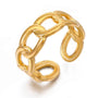 Inel inox deschis cu zale, placaj aur 18K 1,7 g /55