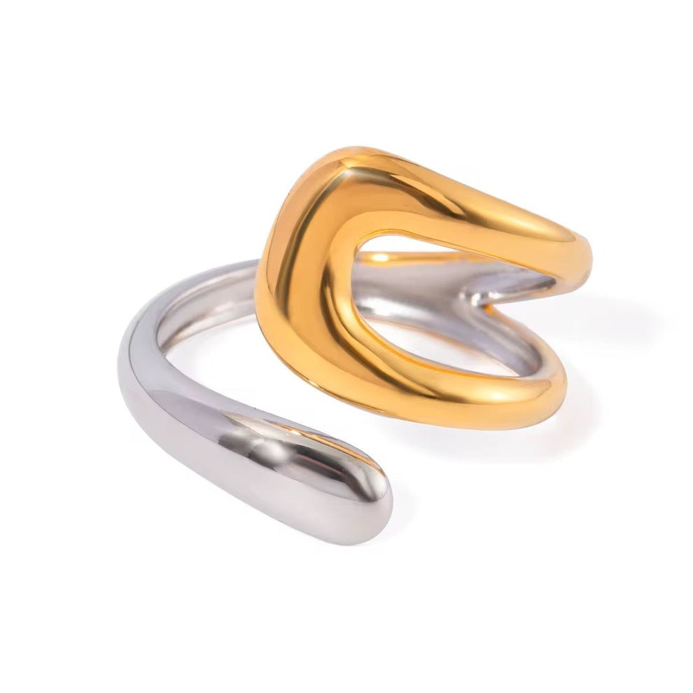 Inel inox Agrafa, placat cu aur 18K, marime 59