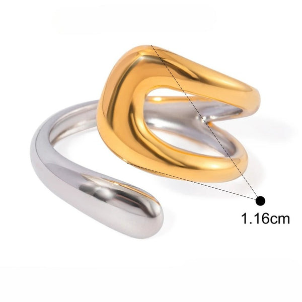 Inel inox Agrafa, placat cu aur 18K, marime 59