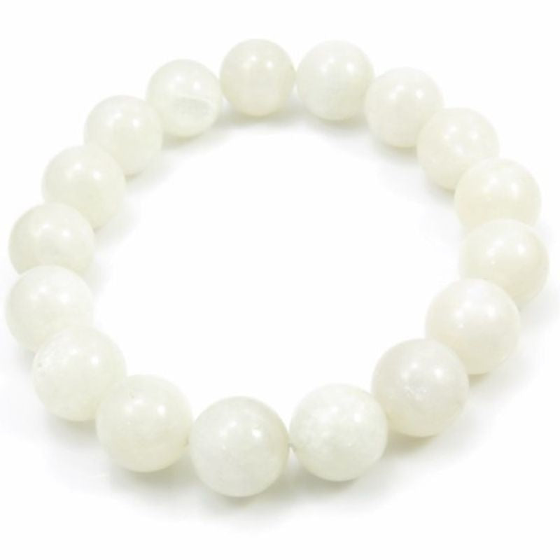 Bratara cu margele piatra lunii 13 mm, lungime 18-20 cm - Podoabele Mele