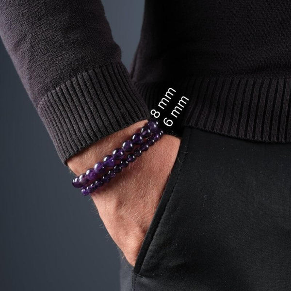 Bratara cu ametist 8 mm inchis la culoare - Podoabele Mele