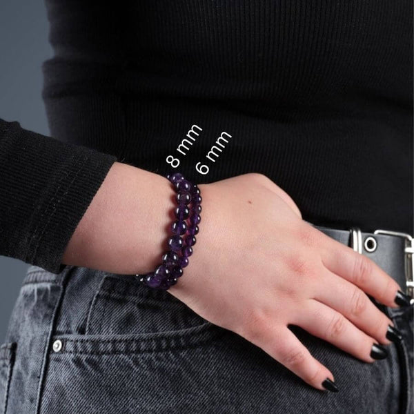 Bratara cu ametist 8 mm inchis la culoare - Podoabele Mele