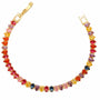 Bratara cupru placaj aur 18K, CZ para multicolor, lungime 17 cm