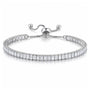 Bratara tennis reglabila din inox, CZ bagheta alb 6 x 2.5 mm