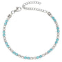 Bratara tennis otel inoxidabil CZ alb, albastru 3 mm