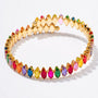 Bratara tennis cupru reglabila, placaj aur 18K, CZ multicolor