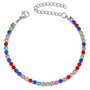Bratara tennis din inox, CZ multicolor 3 mm, lungime 16 + 4 cm