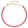 Bratara tennis otel inoxidabil CZ rosii 3 mm, placaj aur 18K