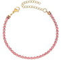 Bratara tennis otel inoxidabil CZ roz 3 mm, placaj aur 18K