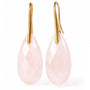 Cercei inox placati cu aur 18K, cuart roz