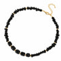 Colier otel inoxidabil, placaj aur 18K, onix