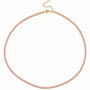 Colier tennis din inox, placaj aur 18K, CZ roz 3 mm, lungime 45+5 cm