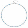Colier tennis din inox, CZ alb, blue topaz 3 mm, lungime 45 + 5 cm